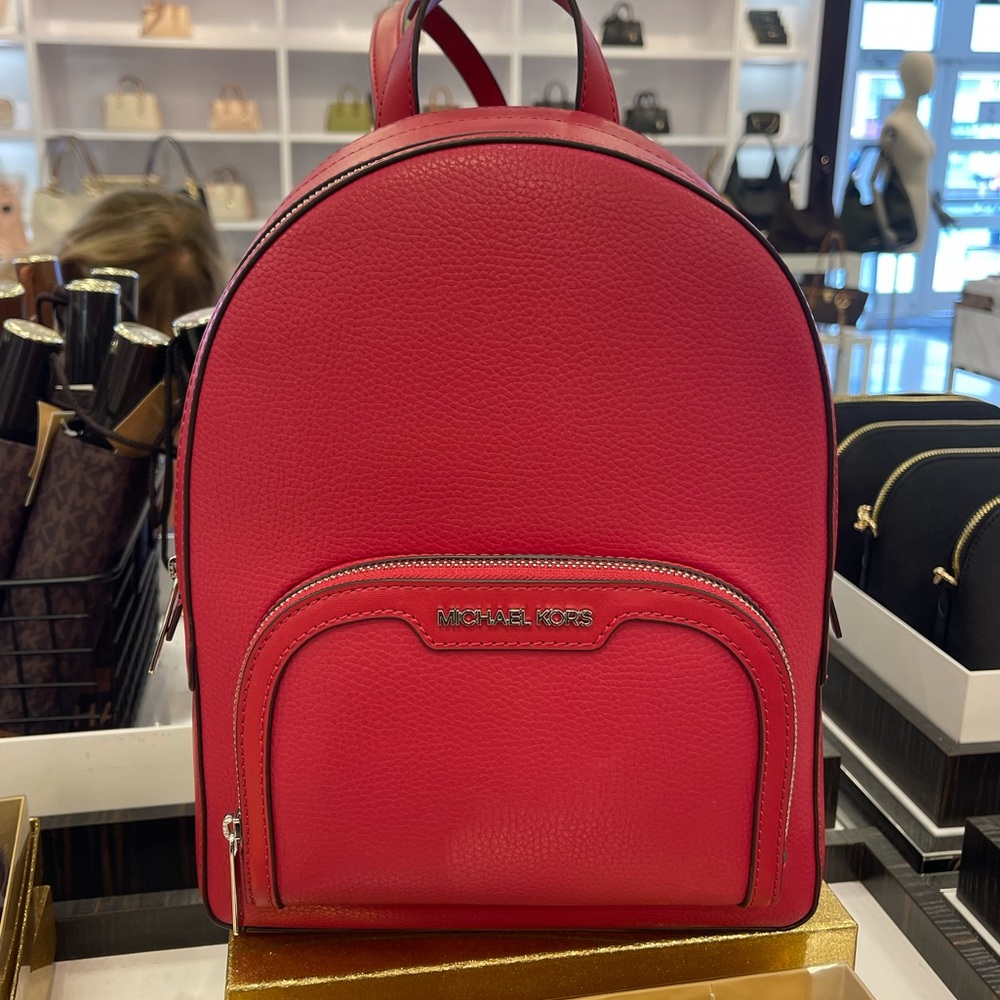 MICHAEL KORS Jaycee Md Zip Pocket Pebbled Leather Backpack
Dark Raspberry 
NWT - Picture 5 of 16